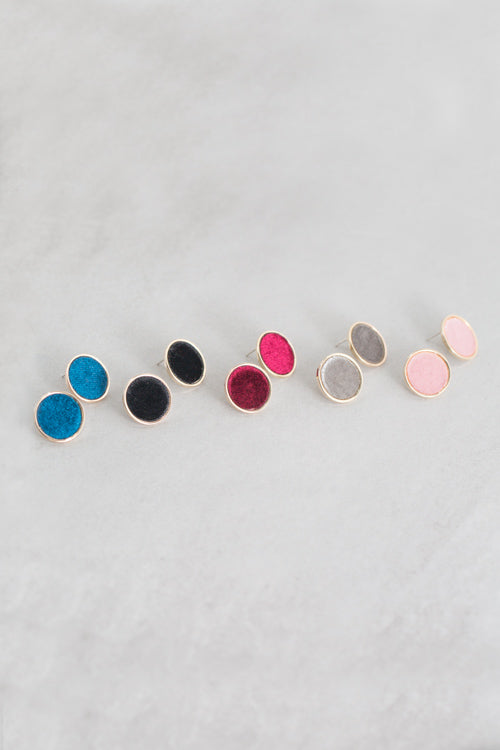 Velveteen Round Earrings