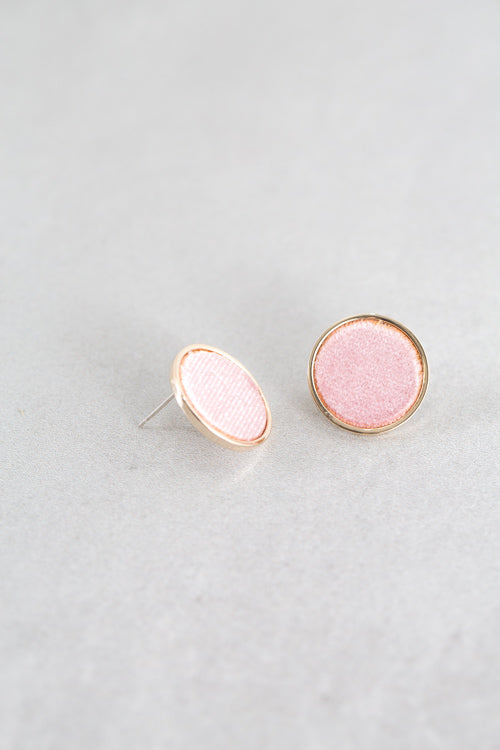Velveteen Round Earrings