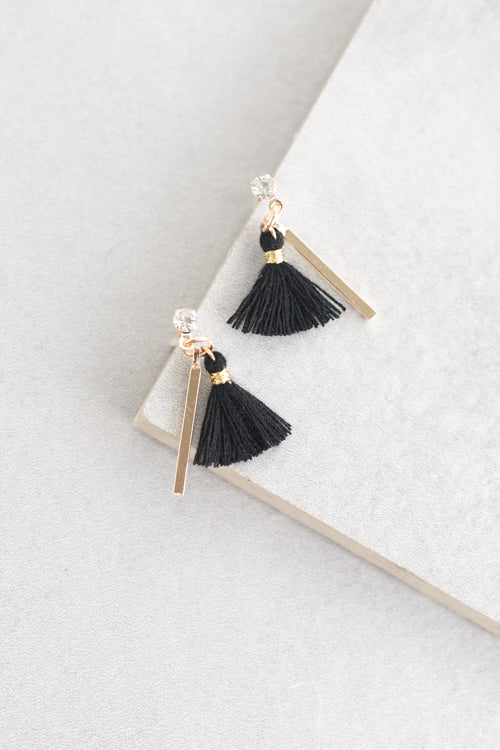 Koa Tassel Earrings | Black