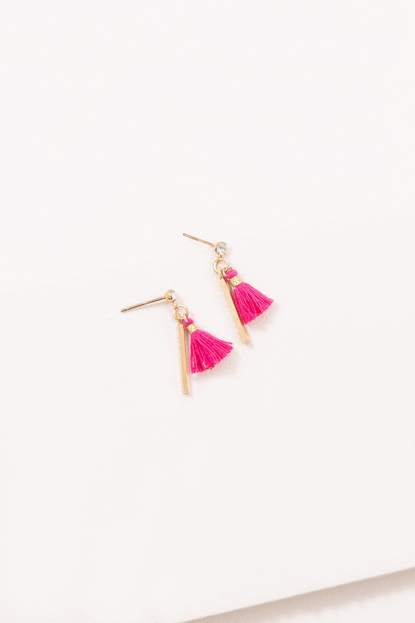 Koa Tassel Earrings | Fuchsia