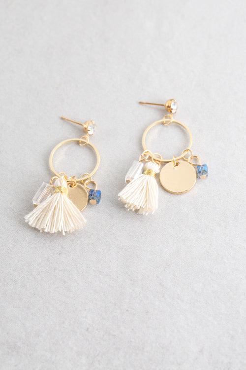 Charmed Tassel Earrings | Cream