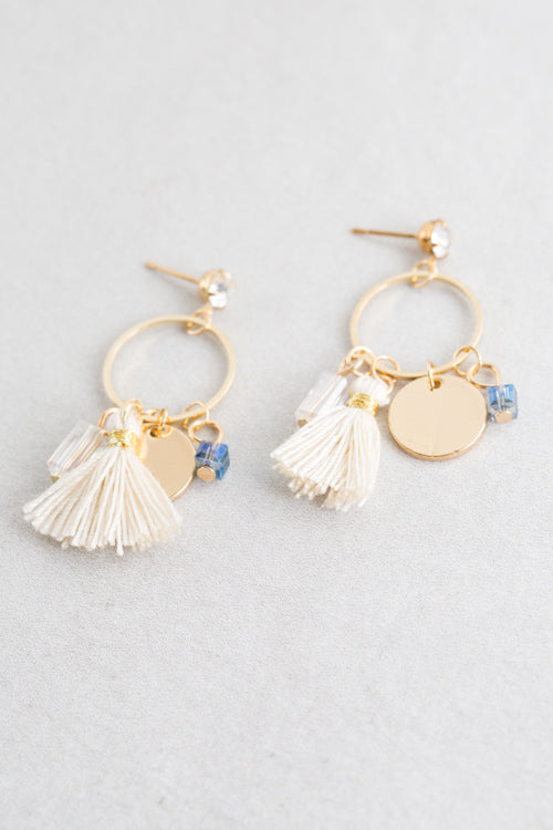 Charmed Tassel Earrings | Cream