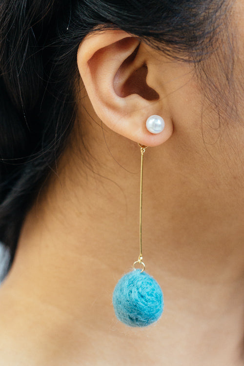 Tess Pom Earrings