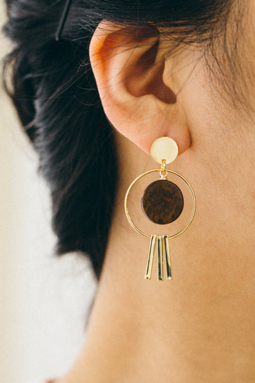 Trifecta Wooden Earrings
