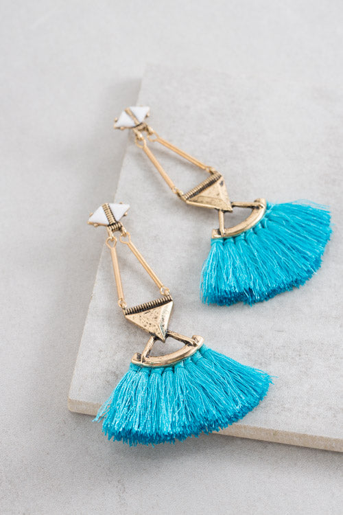 Kora Fringe Earrings | Turquoise