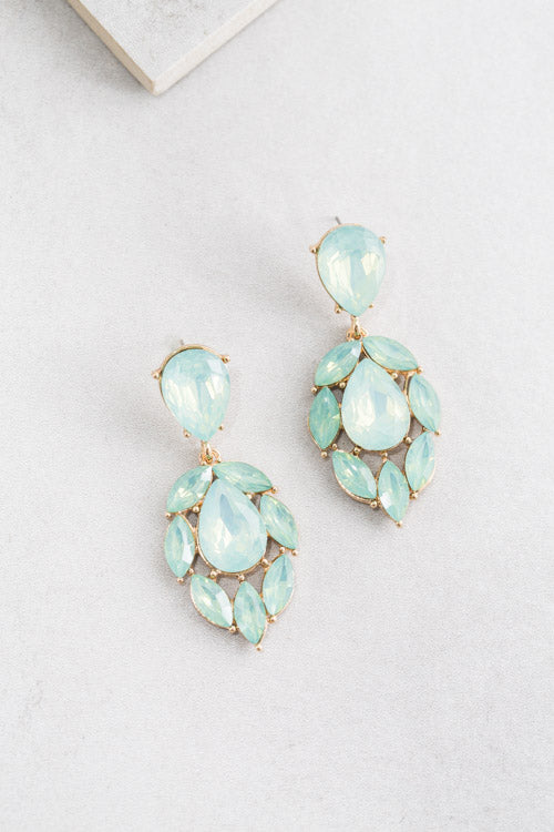 Dew Drop Stone Earrings | Jade Green