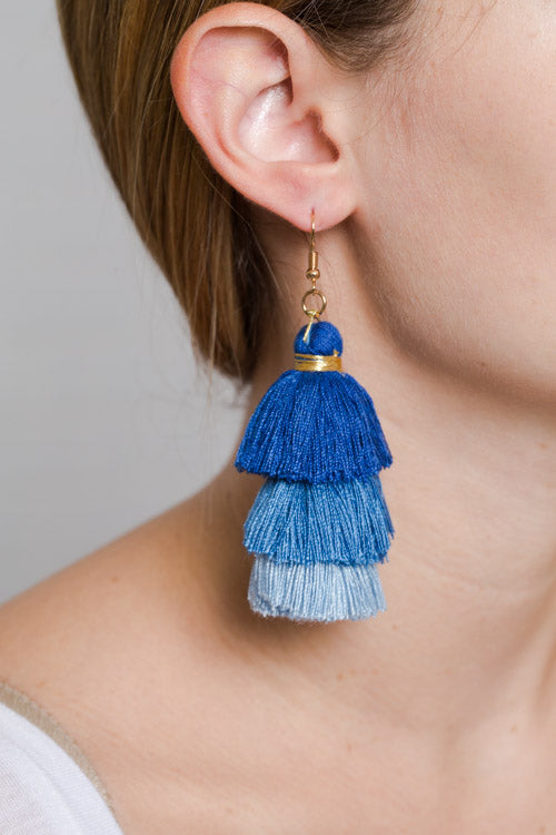 Santeria Sway Tassel Earrings | The Blues