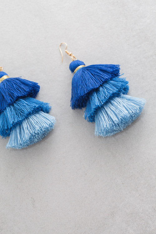 Santeria Sway Tassel Earrings | The Blues