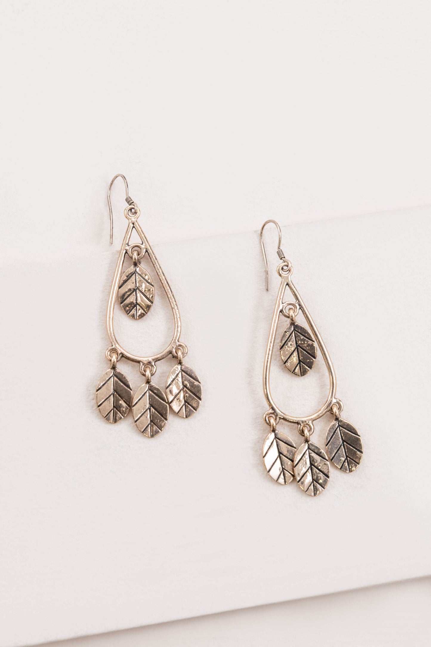 Wind Swept Leaf Earrings | Gold
