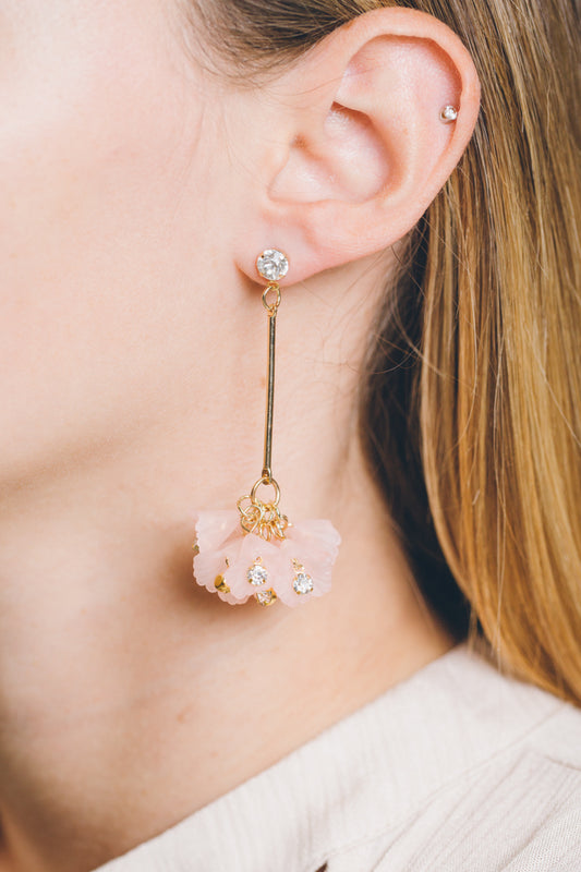 Snap Dragon Drop Earrings | Pink