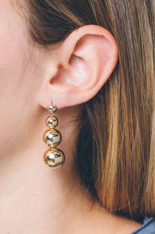Tiers in Heaven Golden Orb Earrings