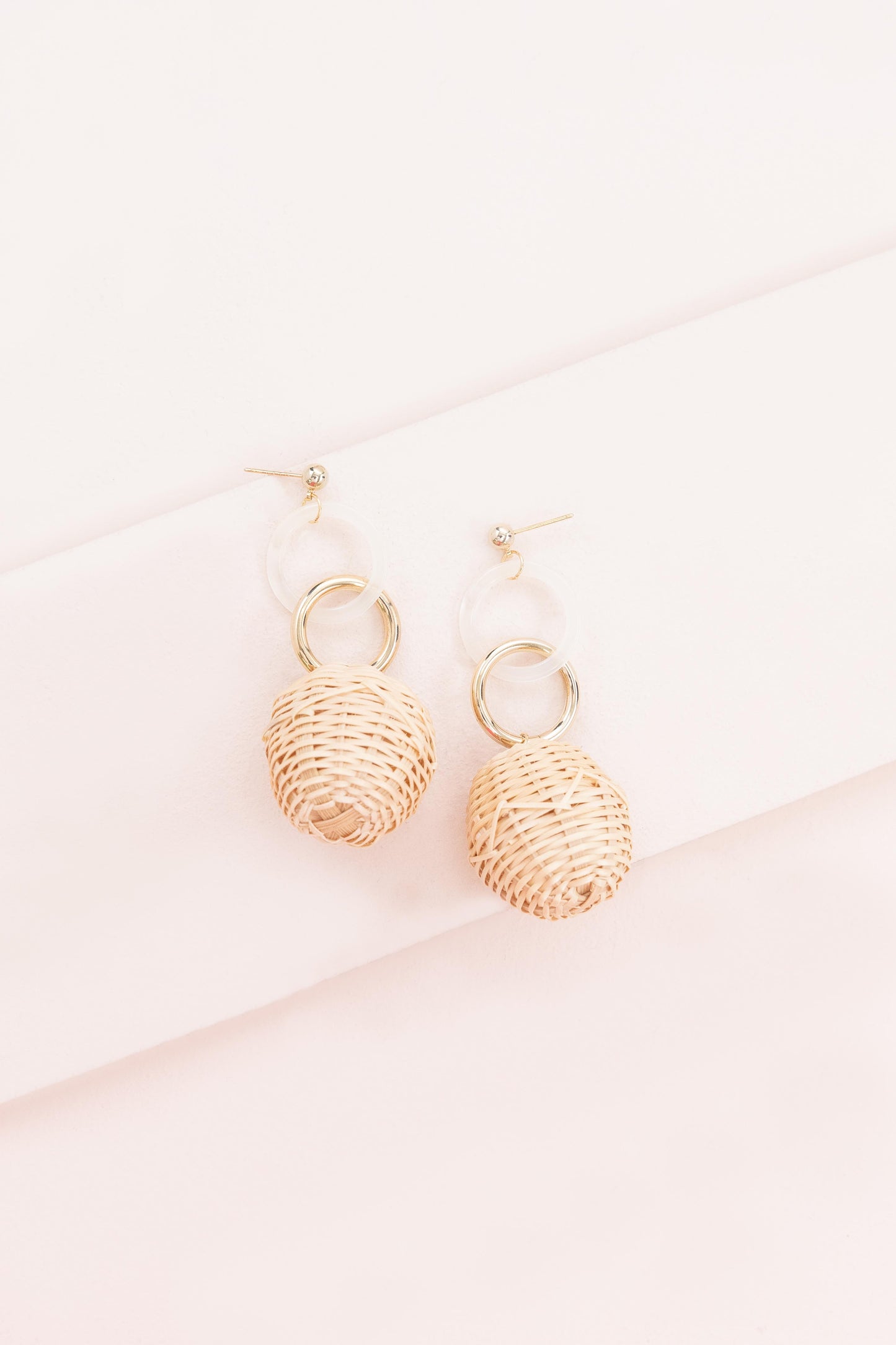 Wicker Orb Dangle Earrings