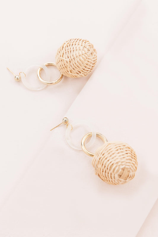 Wicker Orb Dangle Earrings