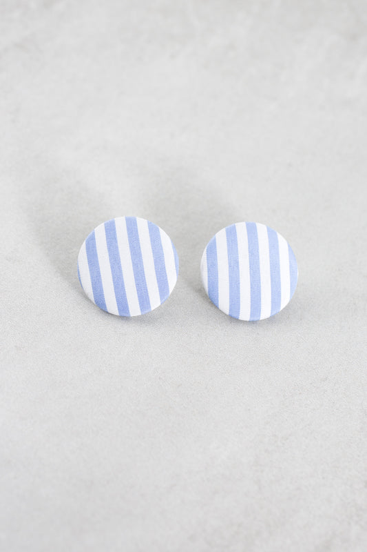 Button Stripe Earrings | Blue