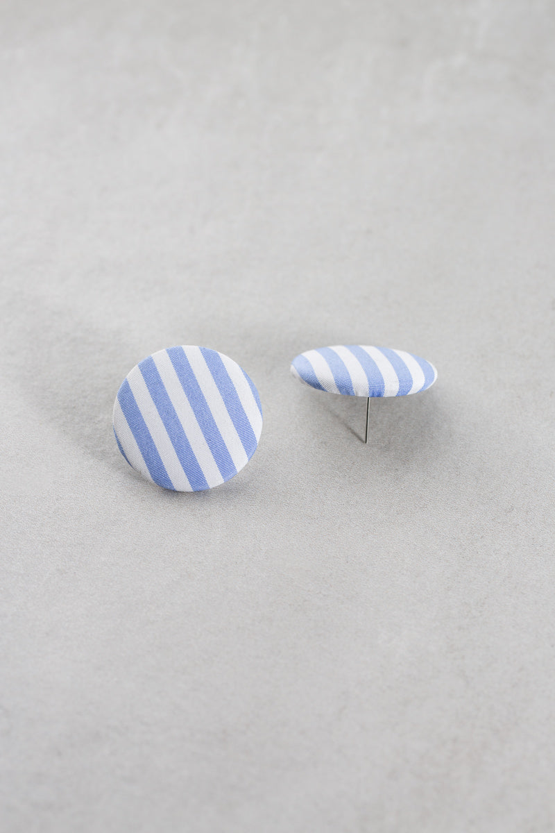 Button Stripe Earrings | Blue