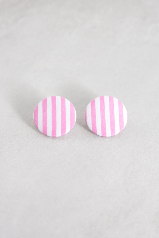 Button Stripe Earrings | Pink