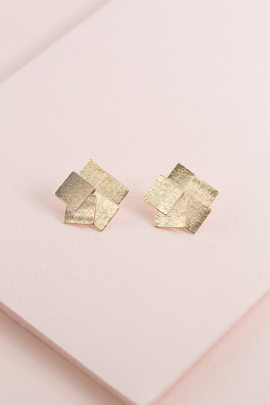 Square Deal Earrings | Gold