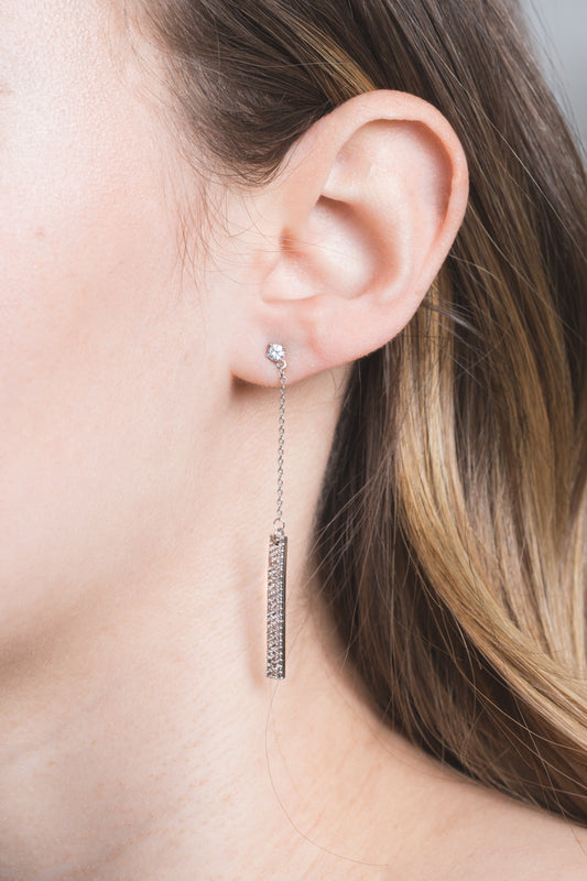 Walk The Carpet Dangle Earrings | Silver