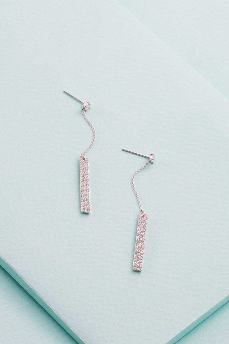Walk The Carpet Dangle Earrings | Silver