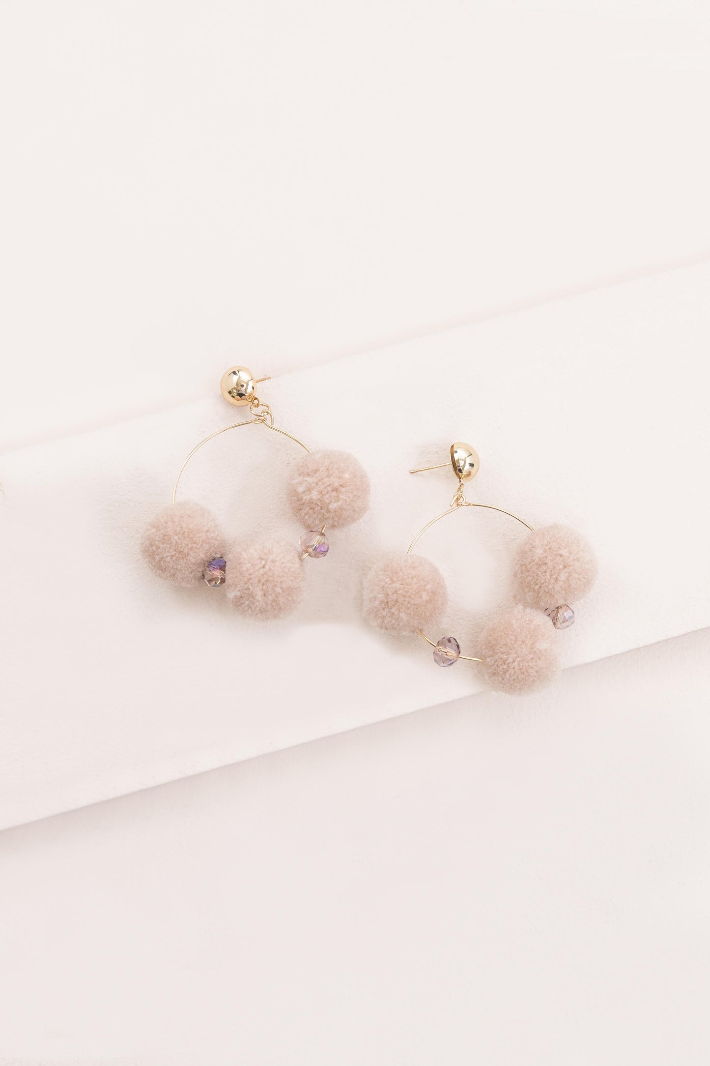 Rio Pom Earrings | Tan