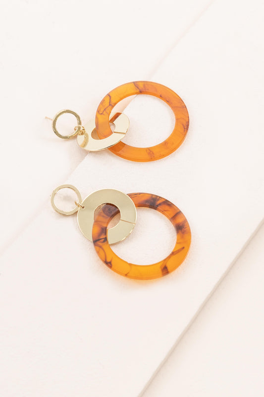 Color Pop Circle Earrings | Tortoise