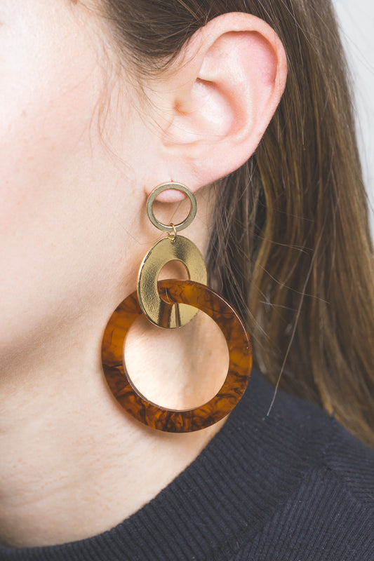 Color Pop Circle Earrings | Tortoise