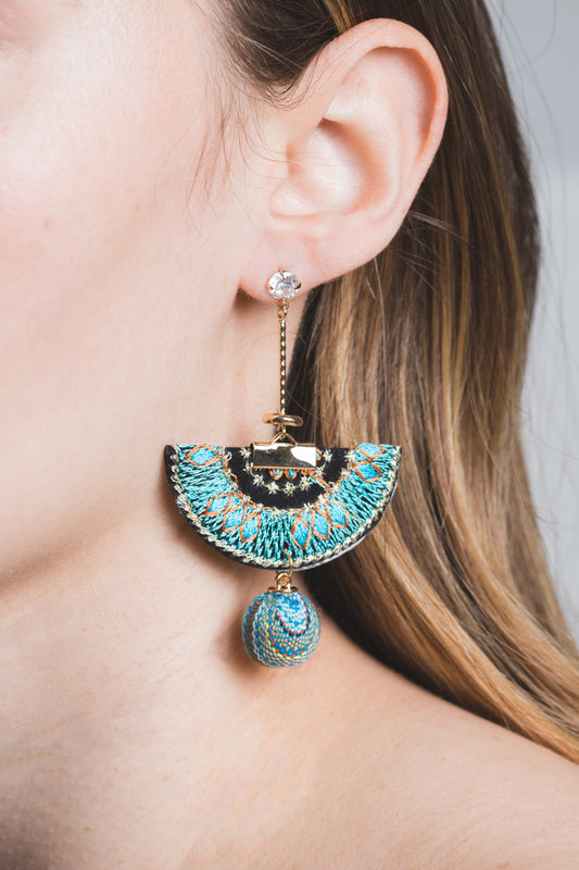 Zambesi Fan Earrings | Teal
