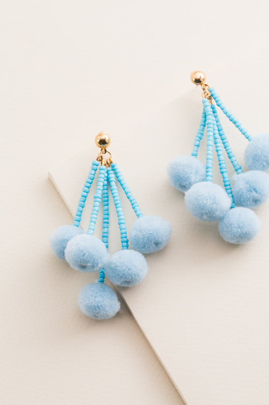 Cha Cha Pom Earrings | Blue