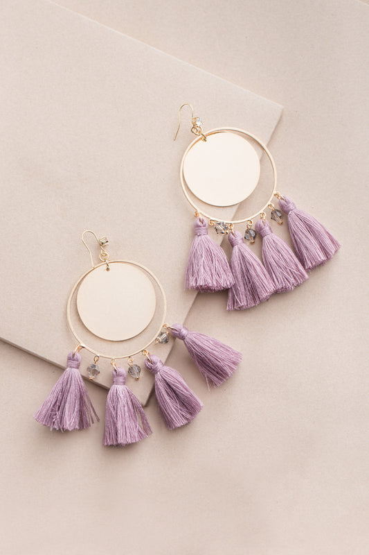 Queen Midas Tassel Earrings | Mauve