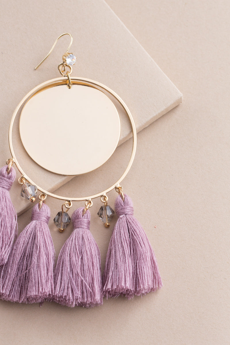 Queen Midas Tassel Earrings | Mauve