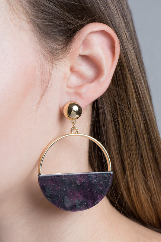Half Circle Earrings | Galaxy