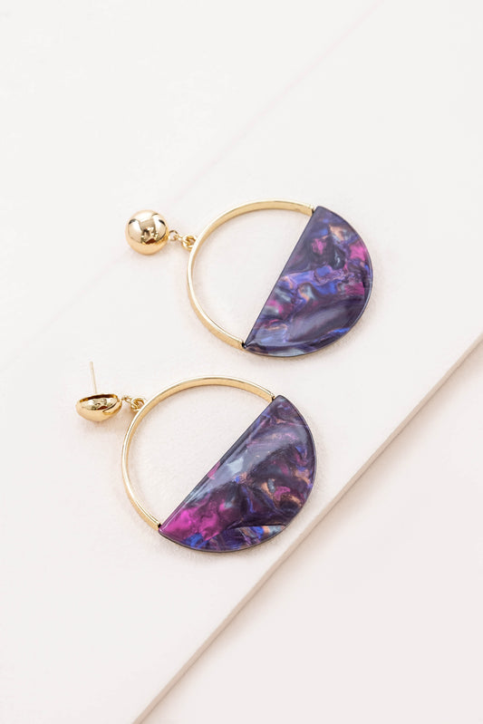Half Circle Earrings | Space Cloud