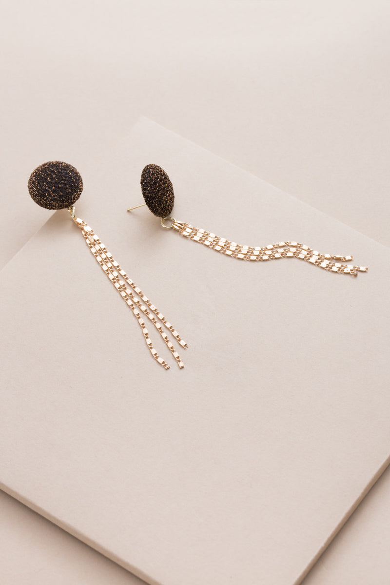 Rise and Shine Tassel Earrings | Black