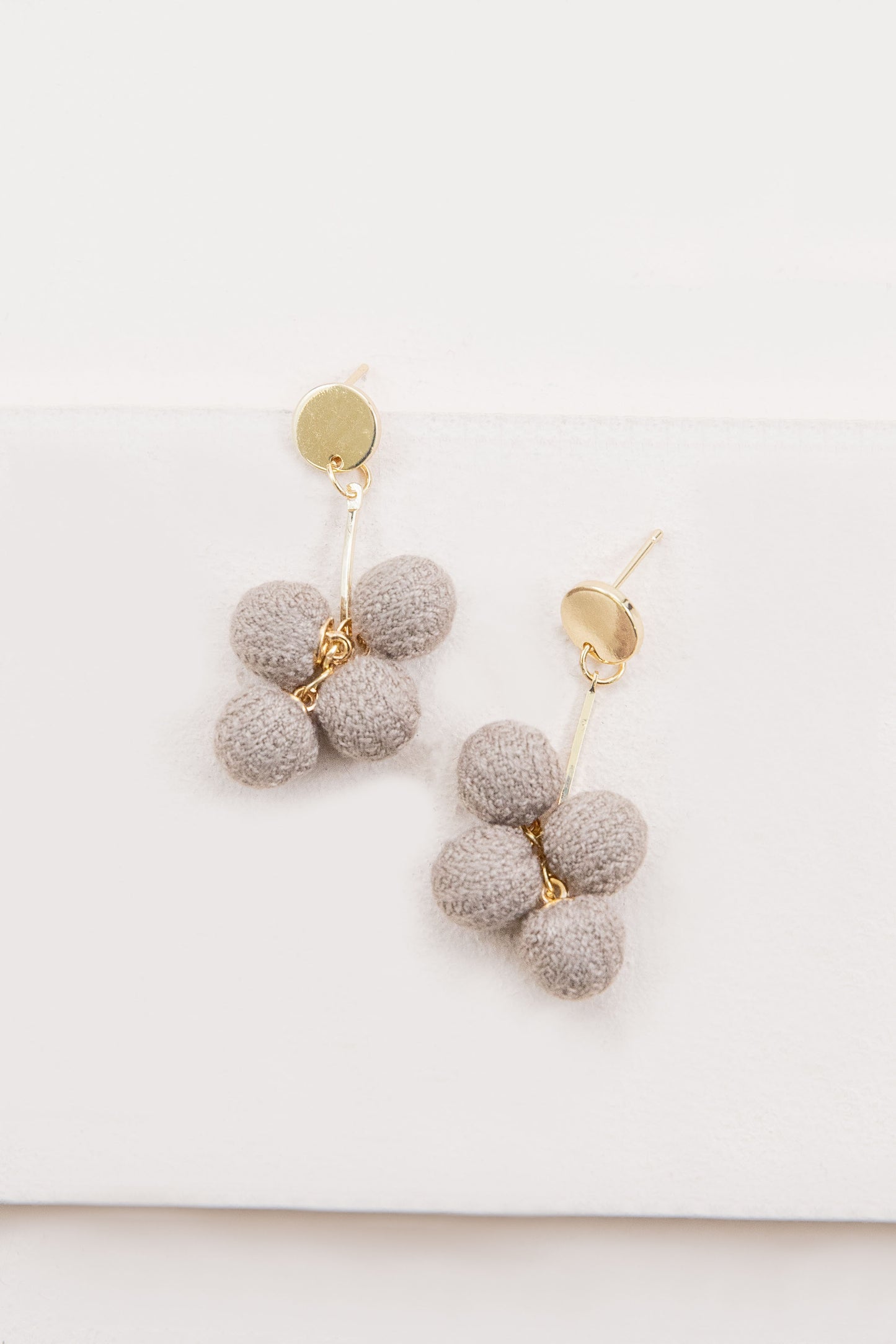 Girls Day Pom Earrings | Tan