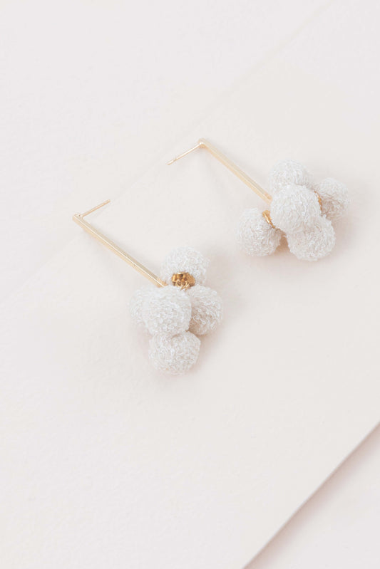 Simple Life Pom Earrings | Beige