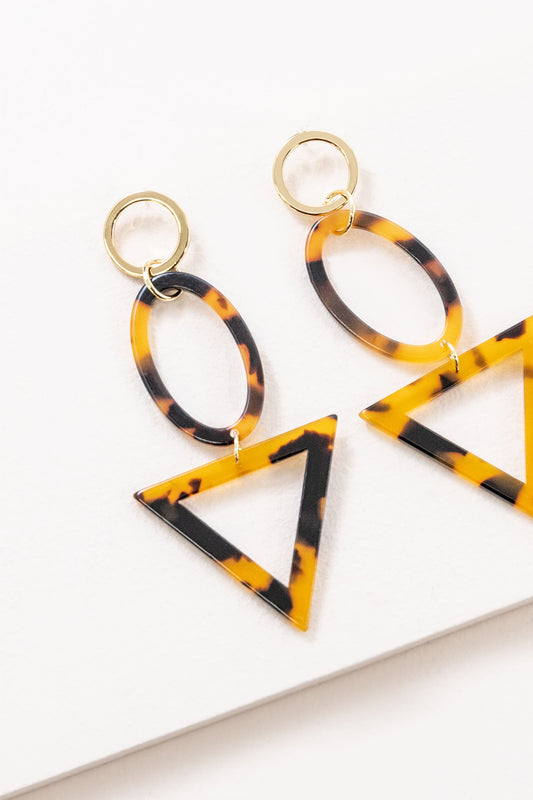 Anouk Geo Drop Earrings | Tortoise (14K)