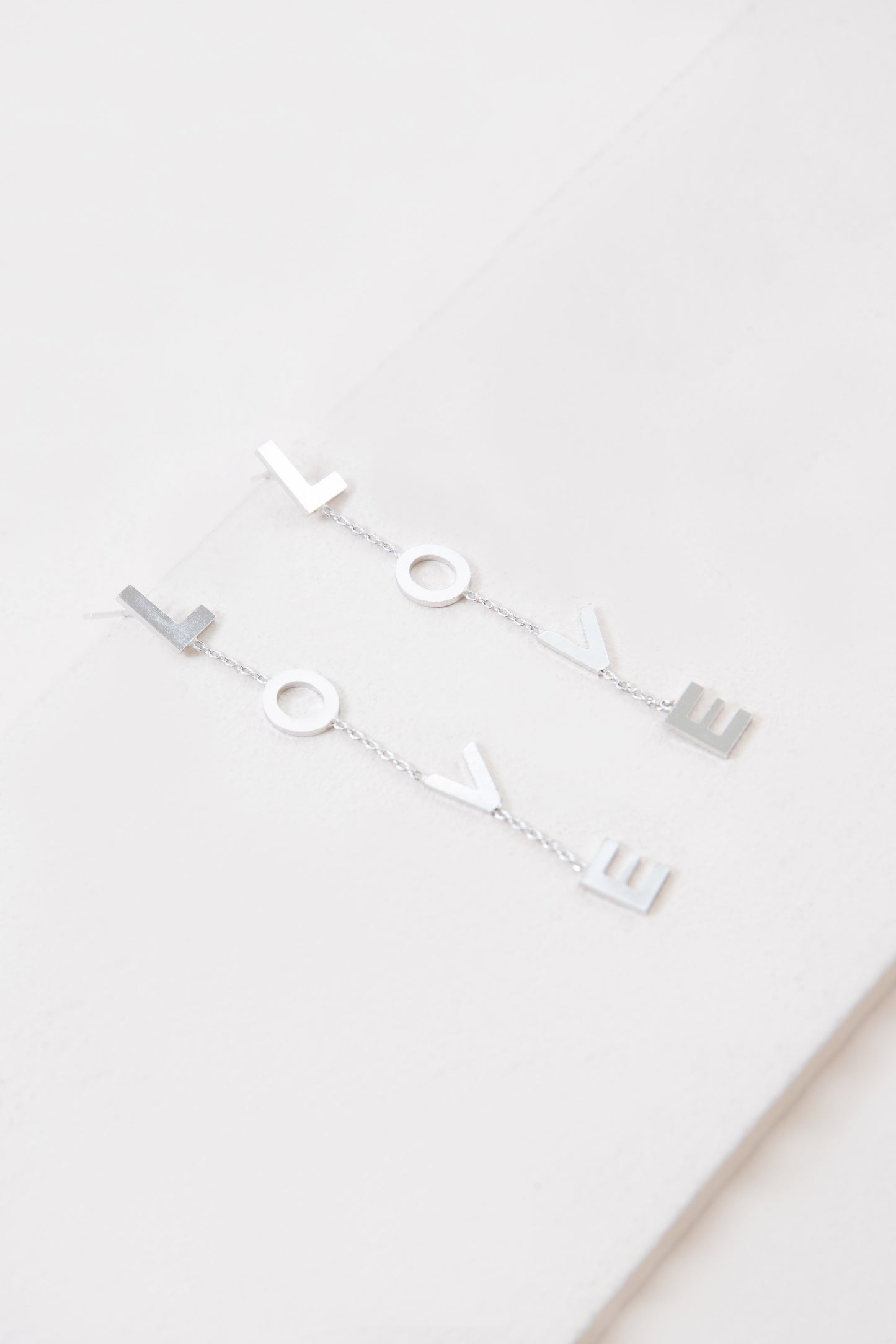 Love Dangle Earrings | Silver