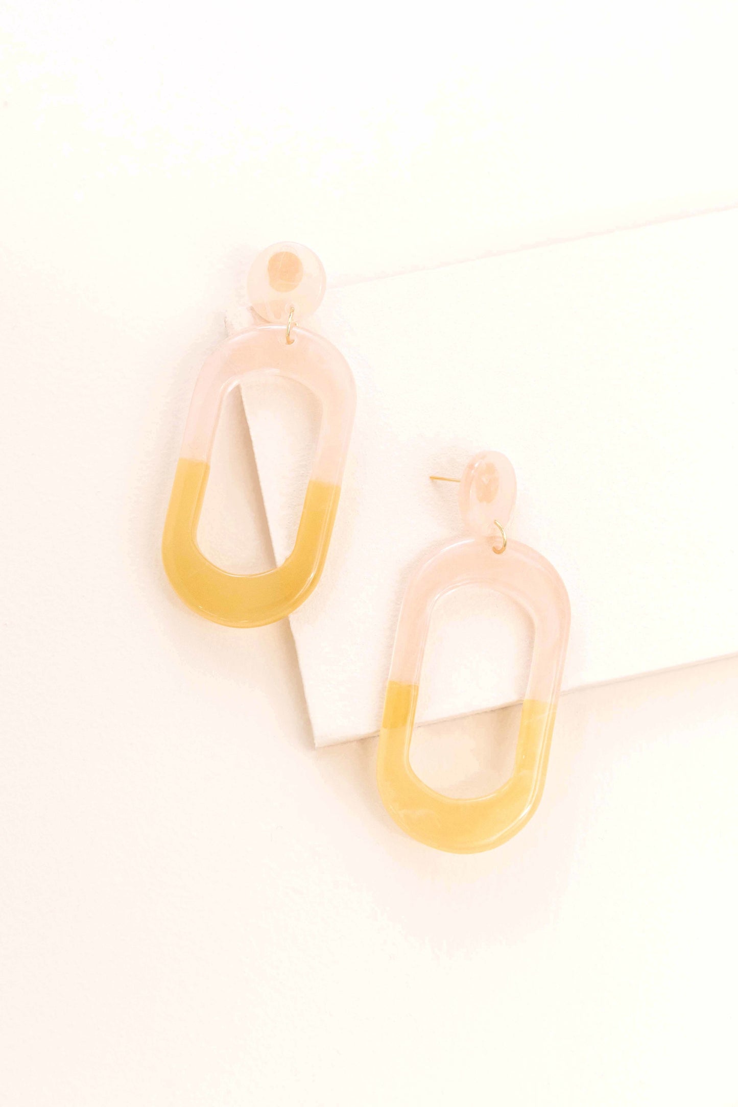 Aoa Resin Hoop Post Earrings | Yellow