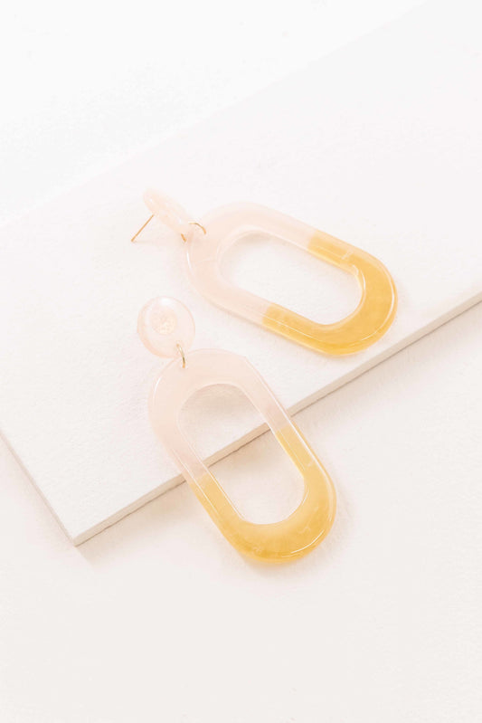 Aoa Resin Hoop Post Earrings | Yellow