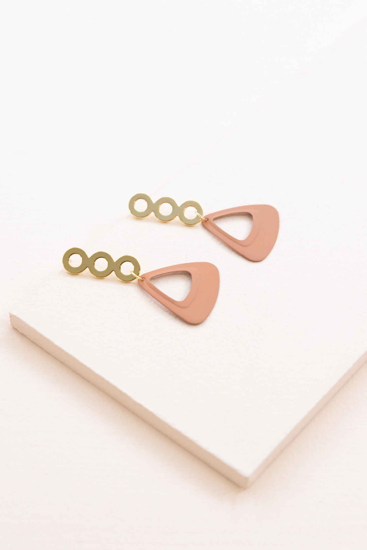Contempo Triangle Drop Earrings | Terra Cotta (14K)