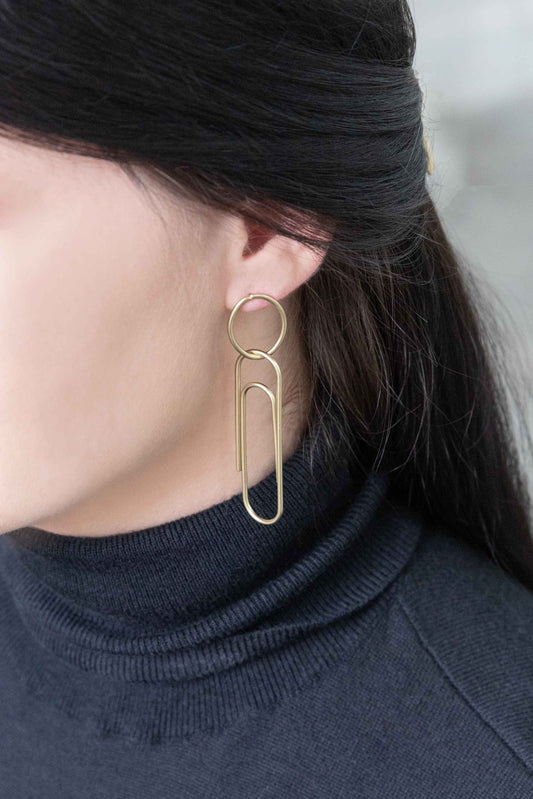 Fasten Up Dangle Earrings (14K)