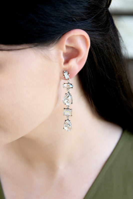 Iridescent Flare Dangle Earrings | Crystal Clear