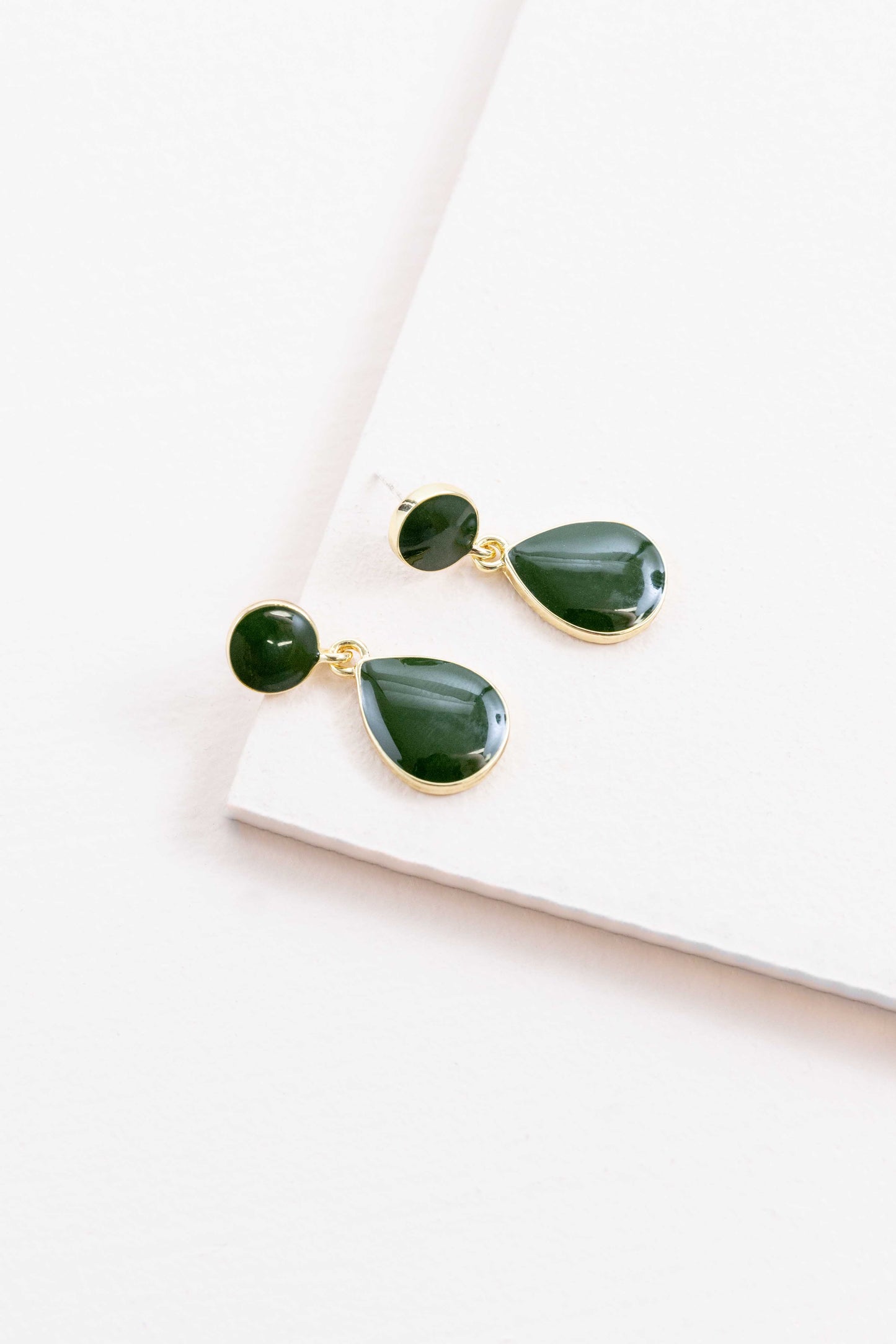 Pure Tear Drop Earrings (10K) | Hunter Green