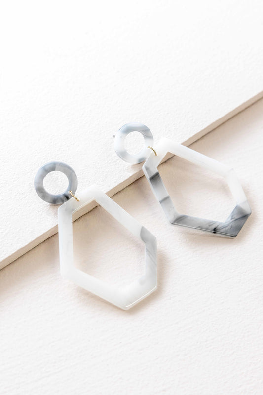 Chic Marble Dangle Earrings