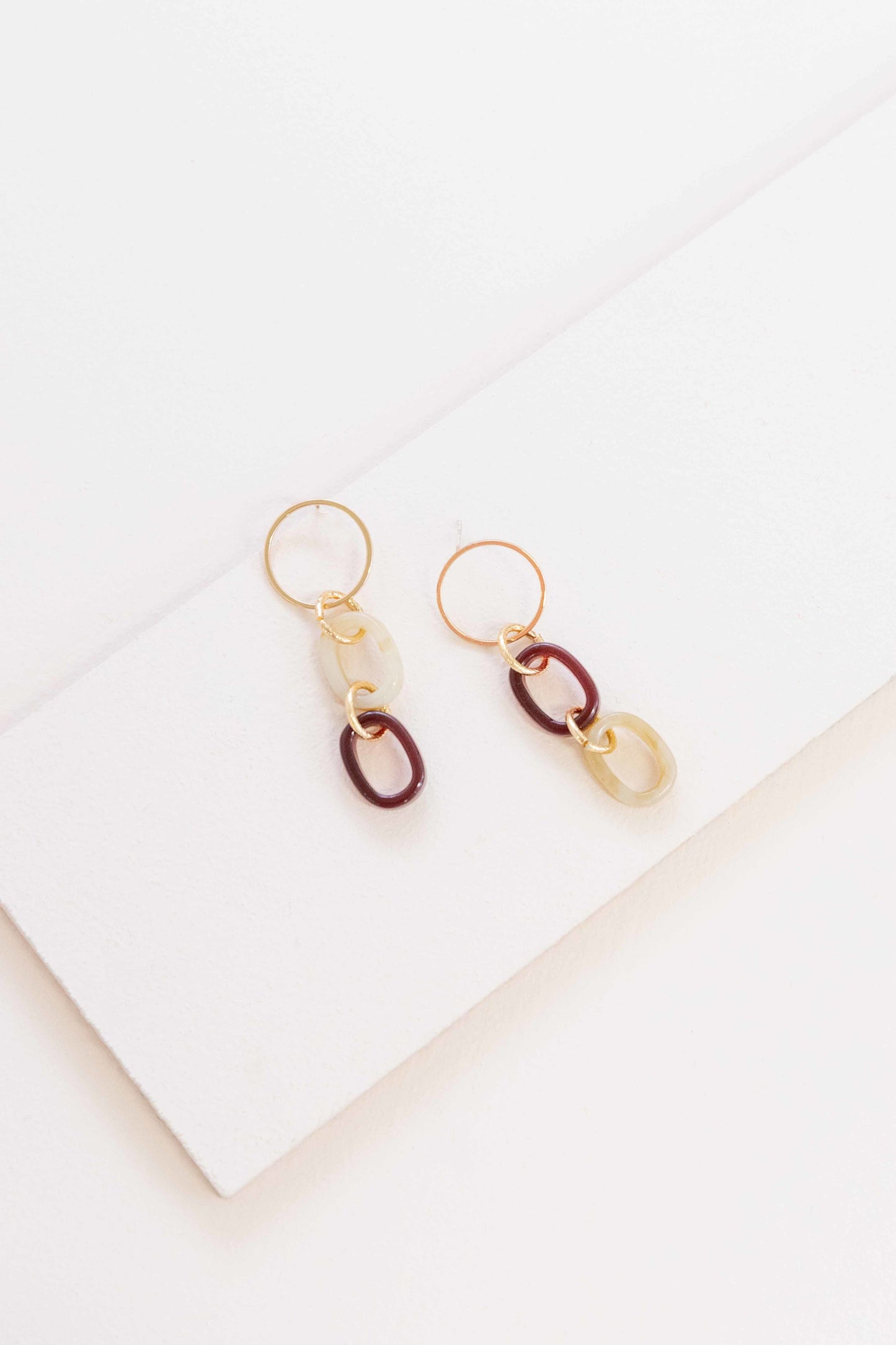 Lets Link Up Dangle Earrings (14K) | Maroon