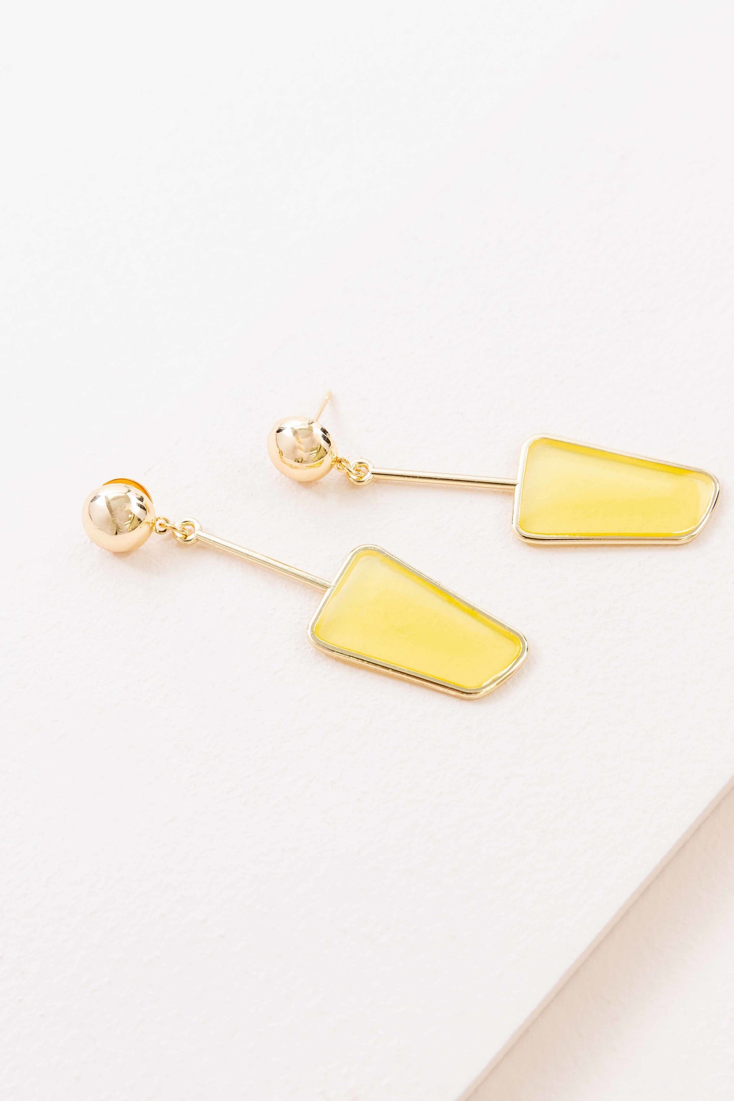 Stained Glass Dangle Earrings (14K) | Yellow