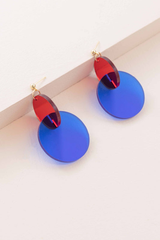 Clear Color Pop Drop Earrings | Red