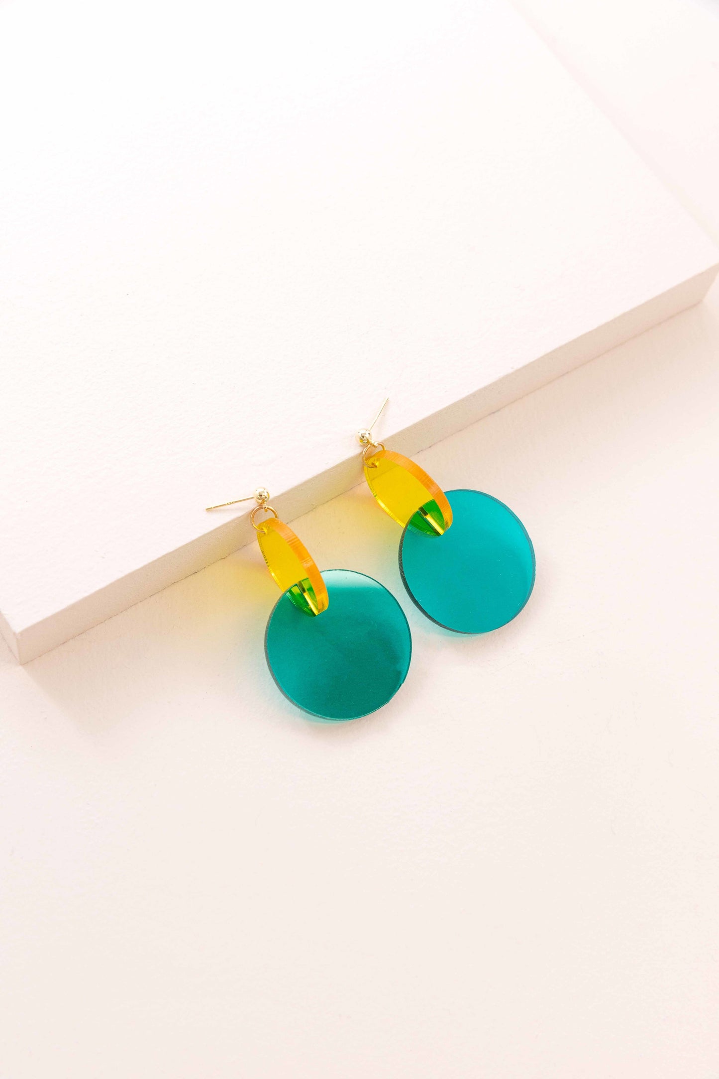 Clear Color Pop Drop Earrings | Yellow