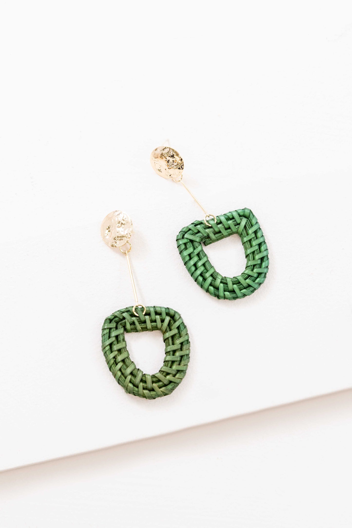 Wicker and Bar Drop Earrings