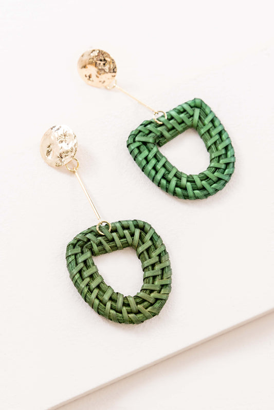 Wicker and Bar Drop Earrings
